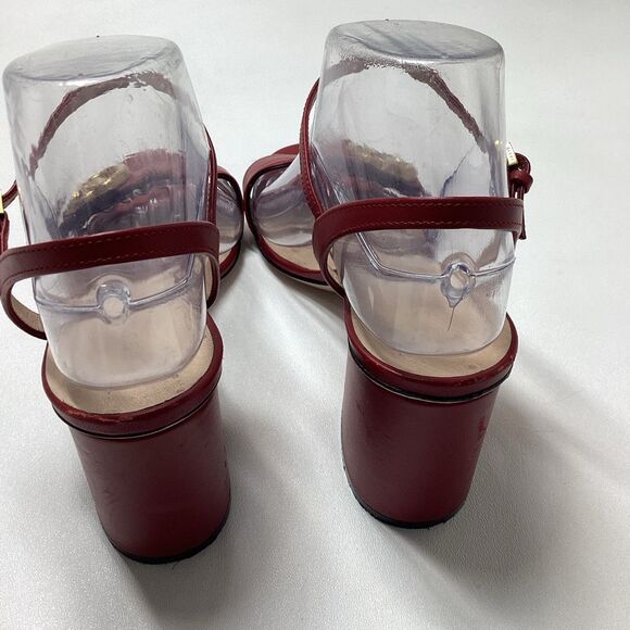 Gucci Red Leather GG Marmont Ankle Strap Sandals Size EU 38 - Picture 4 of 16